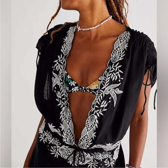 Free People Weila Embroidered Romper - Picture 3 of 17